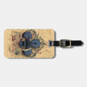 ヴィンテージフルーアデリス青色金属効グランジ果 ラゲッジタグ (正面横)