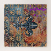 ヴィンテージフルーア·デ·リスオーナメント ジグソーパズル (横)