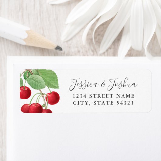 ヴィンテージフルーツさくらんぼ差出人住所ラベル ラベル (インサイチュ)