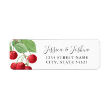ヴィンテージフルーツさくらんぼ差出人住所ラベル