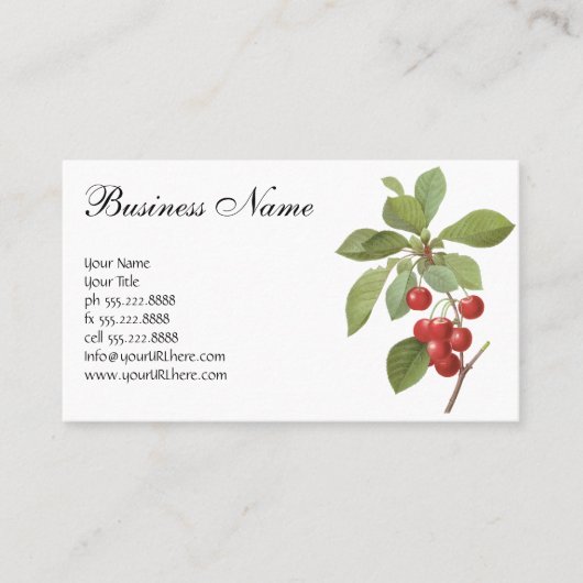 ヴィンテージフルーツさくらんぼ食品、さくらんぼバイルドゥート 名刺 (正面)