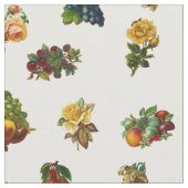 ヴィンテージフルーツと花 ファブリック (クローズアップ)