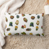 ヴィンテージフルーツと花 ランバークッション (ブランケット)