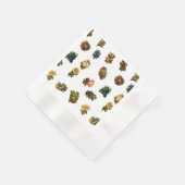 ヴィンテージフルーツと花 縁ありカクテルナプキン (角)