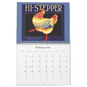 ヴィンテージフルーツのクラートラベルアート カレンダー (2月 2026)