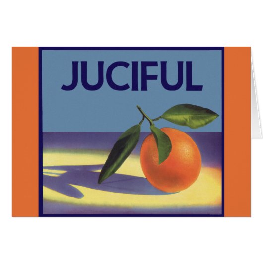 ヴィンテージフルーツのクラートラベルアート、ジューシーなオレンジ (正面横)