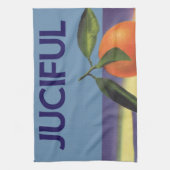 ヴィンテージフルーツのクラートラベルアート、ジューシーなオレンジ キッチンタオル (縦)