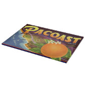 ヴィンテージフルーツのクラートラベルアート、パコスタントオレンジ カッティングボード (角)