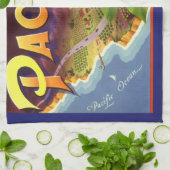 ヴィンテージフルーツのクラートラベルアート、パコスタントオレンジ キッチンタオル (折り畳み)