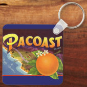 ヴィンテージフルーツのクラートラベルアート、パコスタントオレンジ キーホルダー (裏面)