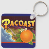 ヴィンテージフルーツのクラートラベルアート、パコスタントオレンジ キーホルダー (裏面)