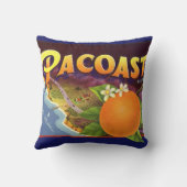ヴィンテージフルーツのクラートラベルアート、パコスタントオレンジ クッション (裏面)