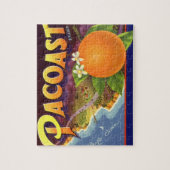 ヴィンテージフルーツのクラートラベルアート、パコスタントオレンジ ジグソーパズル (縦)