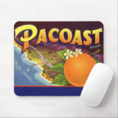ヴィンテージフルーツのクラートラベルアート、パコスタントオレンジ マウスパッド (マウス)