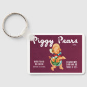 ヴィンテージフルーツのクレートのラベルとピギー梨 キーホルダー (裏面)