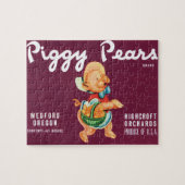 ヴィンテージフルーツのクレートのラベルとピギー梨 ジグソーパズル (横)