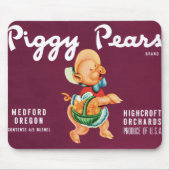 ヴィンテージフルーツのクレートのラベルとピギー梨 マウスパッド (正面)