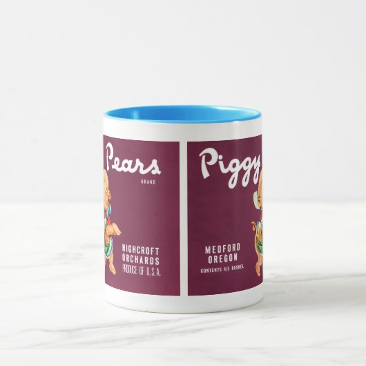 ヴィンテージフルーツのクレートのラベルとピギー梨 マグカップ (中央)