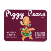 ヴィンテージフルーツのクレートのラベルとピギー梨 マグネット (横)