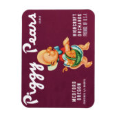 ヴィンテージフルーツのクレートのラベルとピギー梨 マグネット (縦)