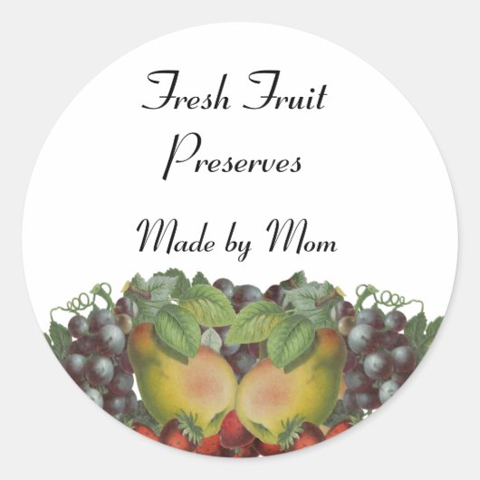 ヴィンテージフルーツカスタム缶詰ラベル ラウンドシール (正面)