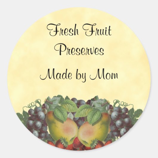 ヴィンテージフルーツカスタム缶詰ラベル ラウンドシール (正面)