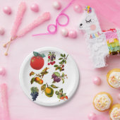 ヴィンテージフルーツガーデンアートボタニカルイラストレーション ペーパープレート (パーティー)