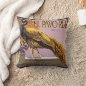 ヴィンテージフルーツクラートラベルアートエルパボピーコックバード クッション (ブランケット)