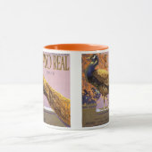 ヴィンテージフルーツクラートラベルアートエルパボピーコックバード マグカップ (中央)