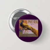 ヴィンテージフルーツクラートラベルアートエルパボピーコックバード 缶バッジ (正面&裏面)