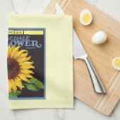 ヴィンテージフルーツクラートラベルアートオランジェデールサンフラワー キッチンタオル (四つ折り)