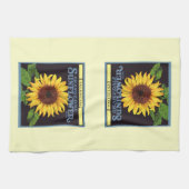 ヴィンテージフルーツクラートラベルアートオランジェデールサンフラワー キッチンタオル (横)