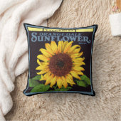 ヴィンテージフルーツクラートラベルアートオランジェデールサンフラワー クッション (ブランケット)