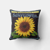 ヴィンテージフルーツクラートラベルアートオランジェデールサンフラワー クッション (裏面)