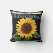 ヴィンテージフルーツクラートラベルアートオランジェデールサンフラワー クッション (正面)