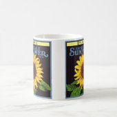 ヴィンテージフルーツクラートラベルアートオランジェデールサンフラワー コーヒーマグカップ (中央)