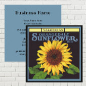 ヴィンテージフルーツクラートラベルアートオランジェデールサンフラワー スクエア名刺