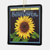 ヴィンテージフルーツクラートラベルアートオランジェデールサンフラワー セラミックオーナメント (左)