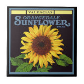 ヴィンテージフルーツクラートラベルアートオランジェデールサンフラワー タイル (正面)