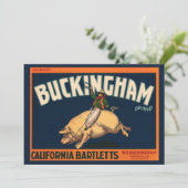 ヴィンテージフルーツクラートラベルアートカウボーイオンピッグロデオ (スタンド正面)