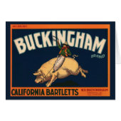 ヴィンテージフルーツクラートラベルアートカウボーイオンピッグロデオ (正面横)