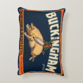 ヴィンテージフルーツクラートラベルアートカウボーイオンピッグロデオ アクセントクッション (裏面(縦))