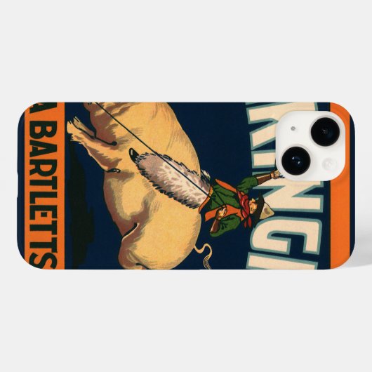 ヴィンテージフルーツクラートラベルアートカウボーイオンピッグロデオ Case-Mate iPhoneケース (裏面 (横))