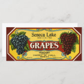 ヴィンテージフルーツクラートラベルアートセネカレークブドウ (正面/裏面)