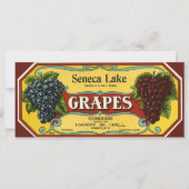 ヴィンテージフルーツクラートラベルアートセネカレークブドウ (正面)