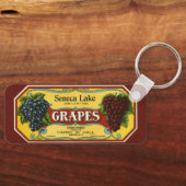 ヴィンテージフルーツクラートラベルアートセネカレークブドウ キーホルダー (正面)