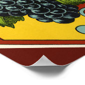 ヴィンテージフルーツクラートラベルアートセネカレークブドウ ポスター (角)