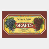 ヴィンテージフルーツクラートラベルアートセネカレークブドウ 長方形シール (正面)