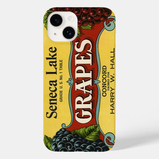 ヴィンテージフルーツクラートラベルアートセネカレークブドウ Case-Mate iPhoneケース (裏面)