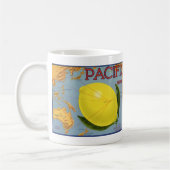 ヴィンテージフルーツクラートラベルアートパシフィックレモンシトラス コーヒーマグカップ (左)